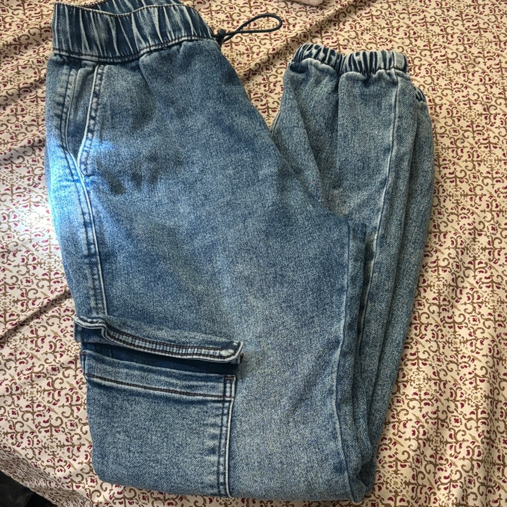No Boundaries Light Blue Denim Joggers